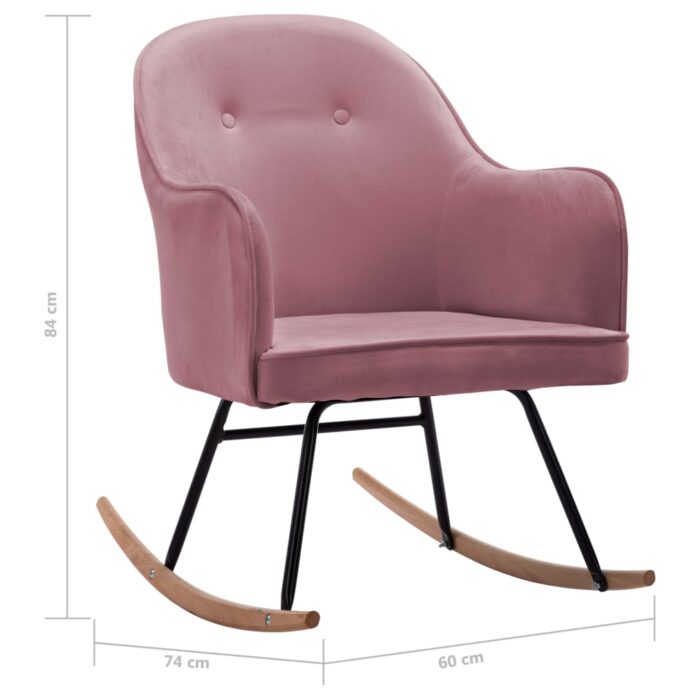 Chaise à bascule Rose Velours – Image 6