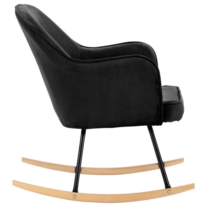 Chaise à bascule Noir Velours – Image 4