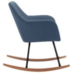 Chaise à bascule Bleu Tissu – Image 3