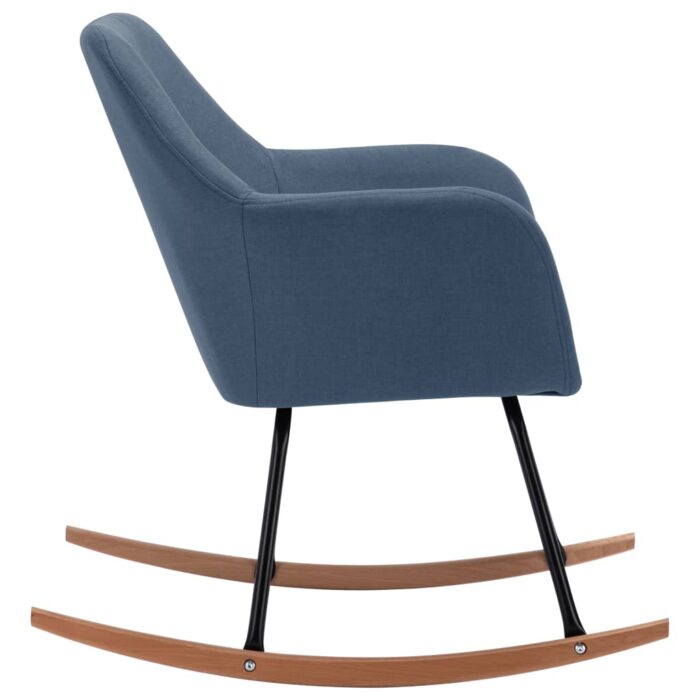 Chaise à bascule Bleu Tissu – Image 3