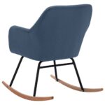 Chaise à bascule Bleu Tissu – Image 4