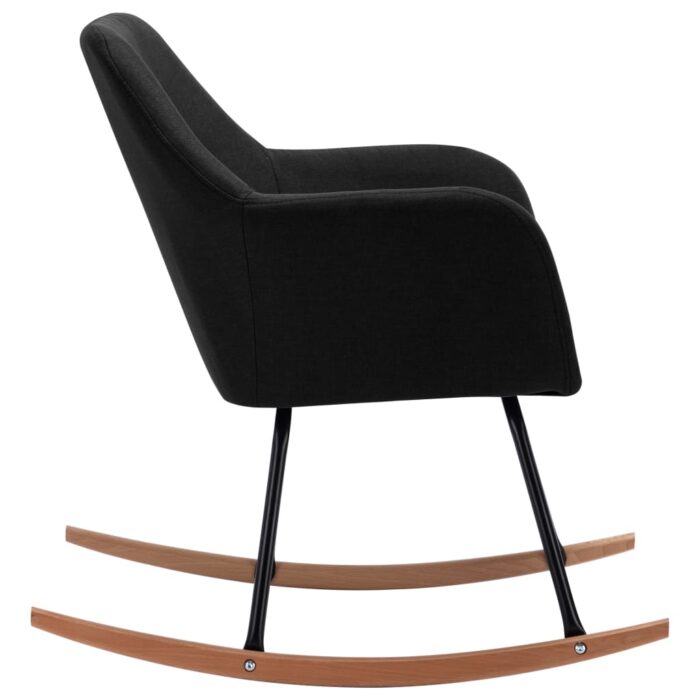 Chaise à bascule Noir Tissu – Image 3