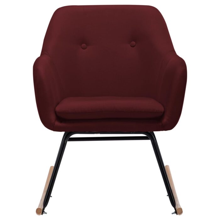 Chaise à bascule Rouge bordeaux Tissu – Image 2