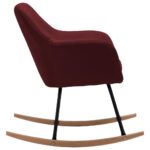 Chaise à bascule Rouge bordeaux Tissu – Image 3