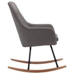 Chaise à bascule Gris clair Tissu – Image 3