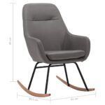 Chaise à bascule Gris clair Tissu – Image 6