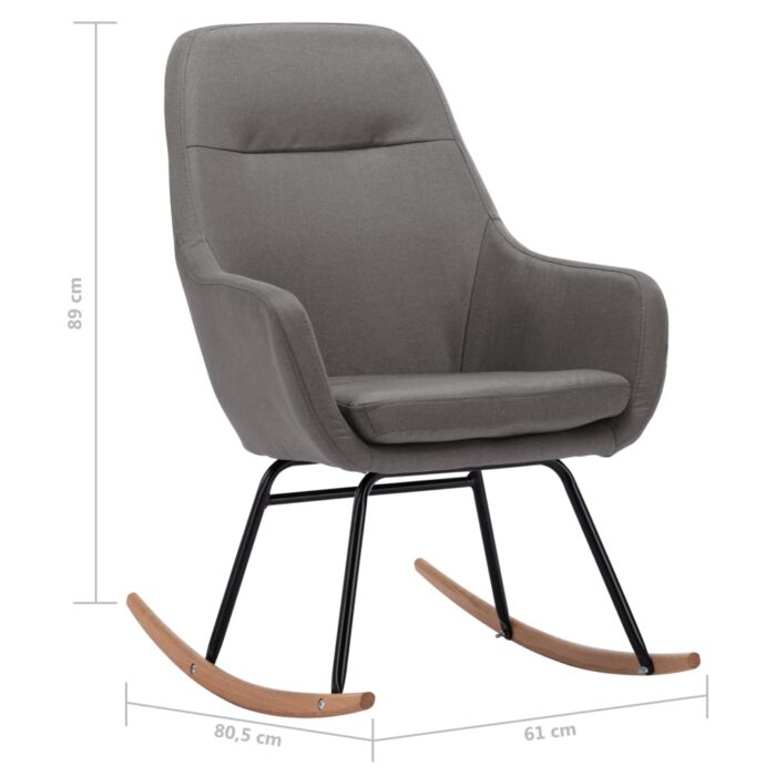 Chaise à bascule Gris clair Tissu – Image 6