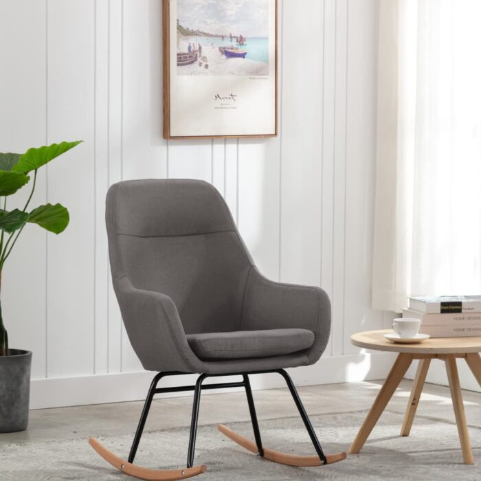 Chaise à bascule Gris clair Tissu – Image 1