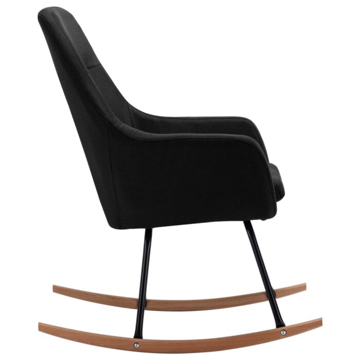 Chaise à bascule Noir Tissu – Image 3