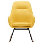 Chaise à bascule Jaune moutarde Tissu – Image 2