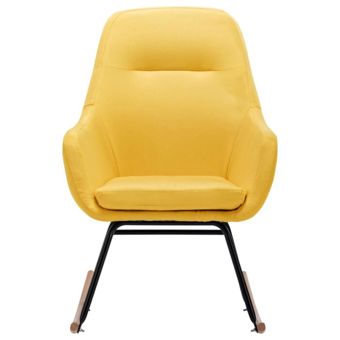 Chaise à bascule Jaune moutarde Tissu – Image 2