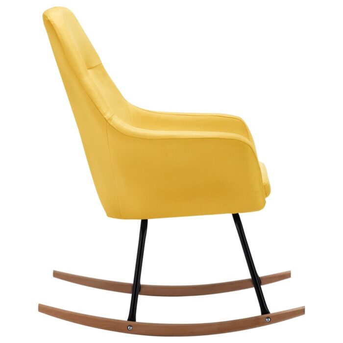 Chaise à bascule Jaune moutarde Tissu – Image 3