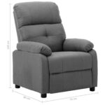 Fauteuil inclinable Gris clair Tissu – Image 5
