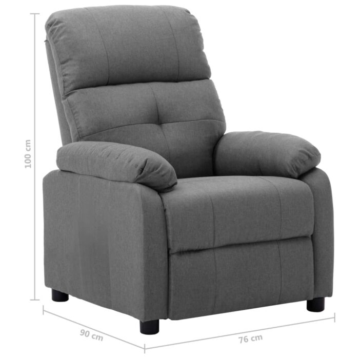 Fauteuil inclinable Gris clair Tissu – Image 5