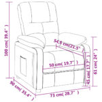 Fauteuil inclinable Gris clair Tissu – Image 7