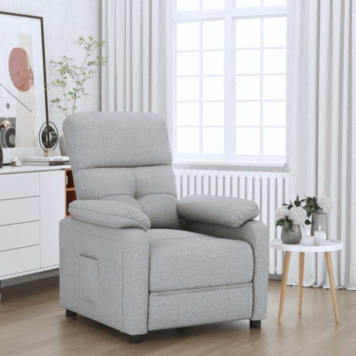 Fauteuil inclinable Gris clair Tissu – Image 1