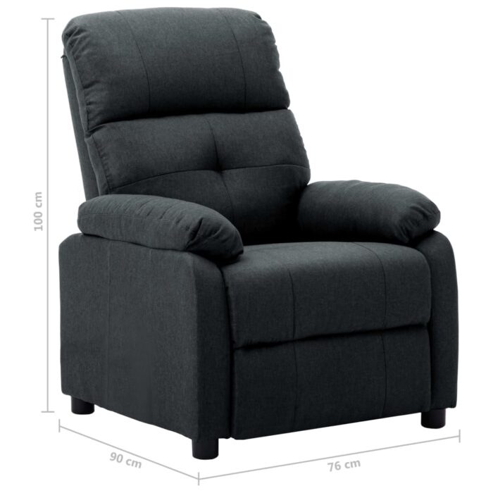 Fauteuil inclinable Gris foncé Tissu – Image 5