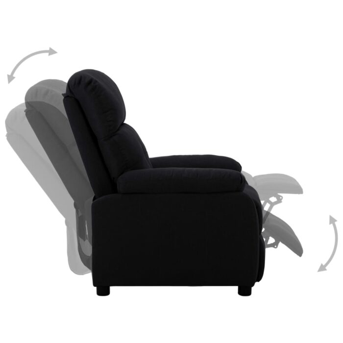 Fauteuil inclinable Noir Tissu – Image 2