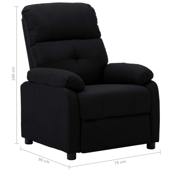 Fauteuil inclinable Noir Tissu – Image 5