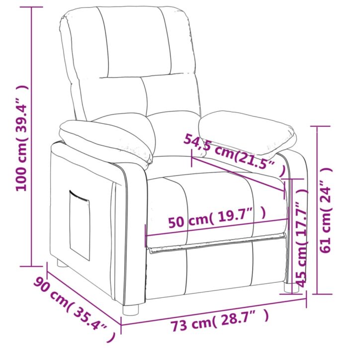 Fauteuil inclinable Noir Tissu – Image 8