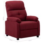 Fauteuil inclinable Rouge bordeaux Tissu – Image 5