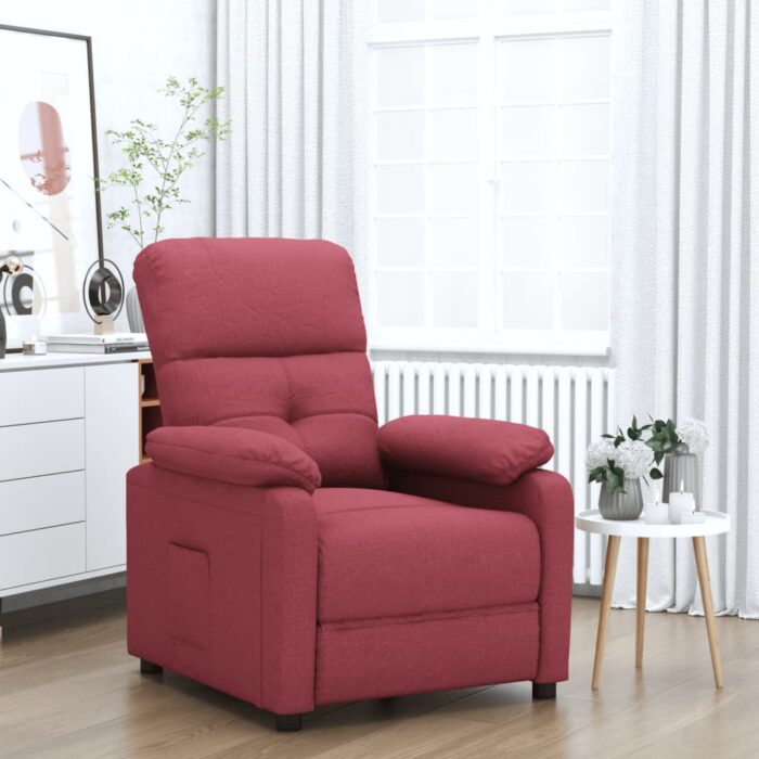 Fauteuil inclinable Rouge bordeaux Tissu – Image 1