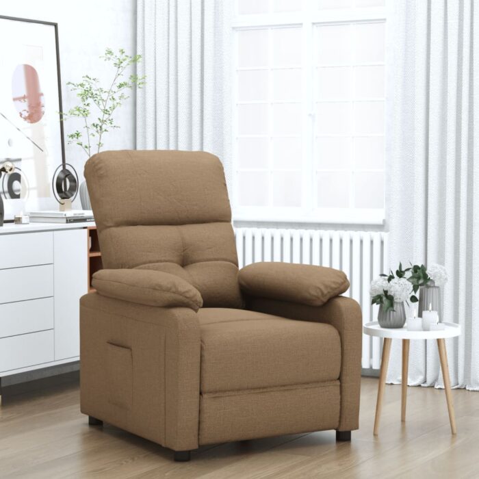 Fauteuil inclinable Marron Tissu – Image 1