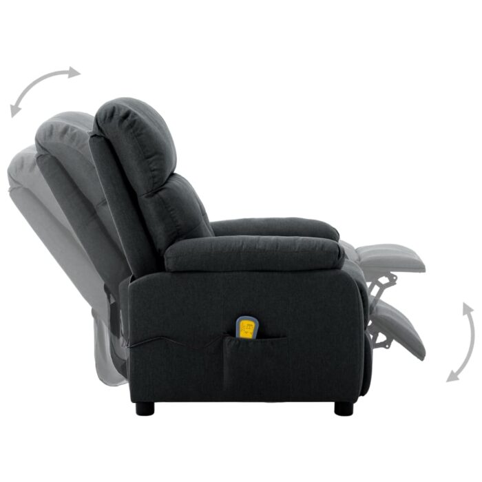 Fauteuil de massage Gris foncé Tissu – Image 3