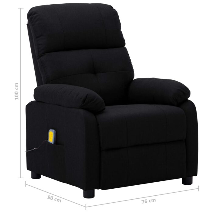 Fauteuil de massage Noir Tissu – Image 6