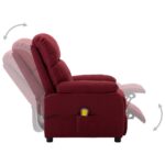Fauteuil de massage Rouge bordeaux Tissu – Image 3
