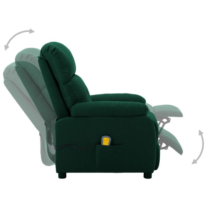 Fauteuil de massage Vert foncé Tissu – Image 3