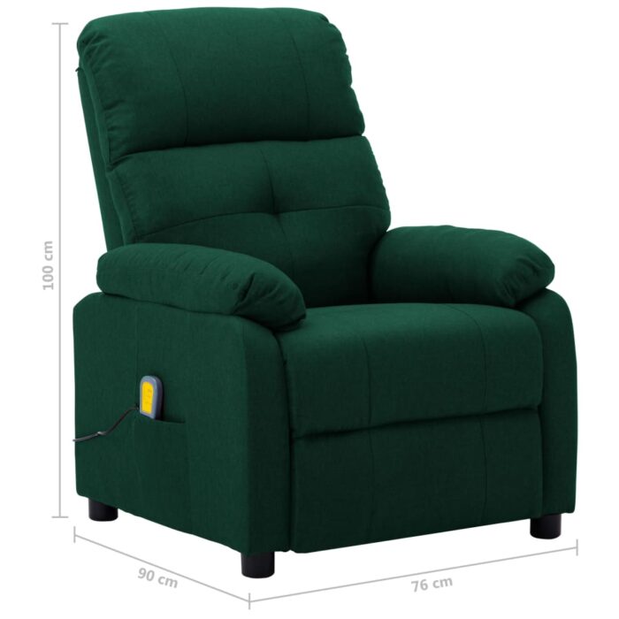 Fauteuil de massage Vert foncé Tissu – Image 6
