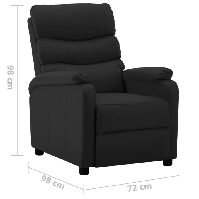 Fauteuil inclinable Noir Similicuir – Image 7
