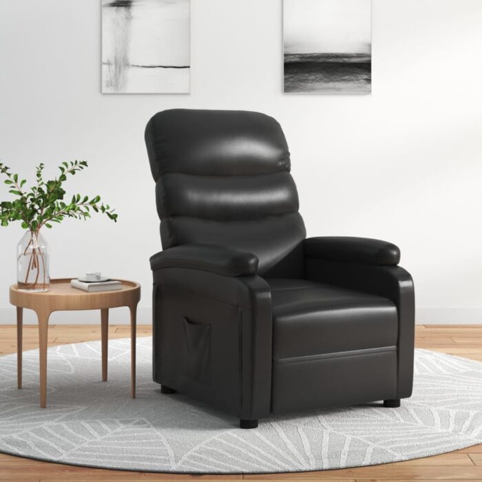 Fauteuil inclinable Noir Similicuir – Image 1