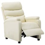 Fauteuil inclinable Crème Similicuir – Image 2