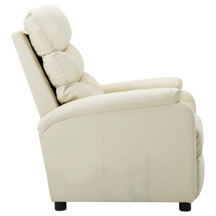 Fauteuil inclinable Crème Similicuir – Image 3