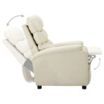 Fauteuil inclinable Crème Similicuir – Image 4