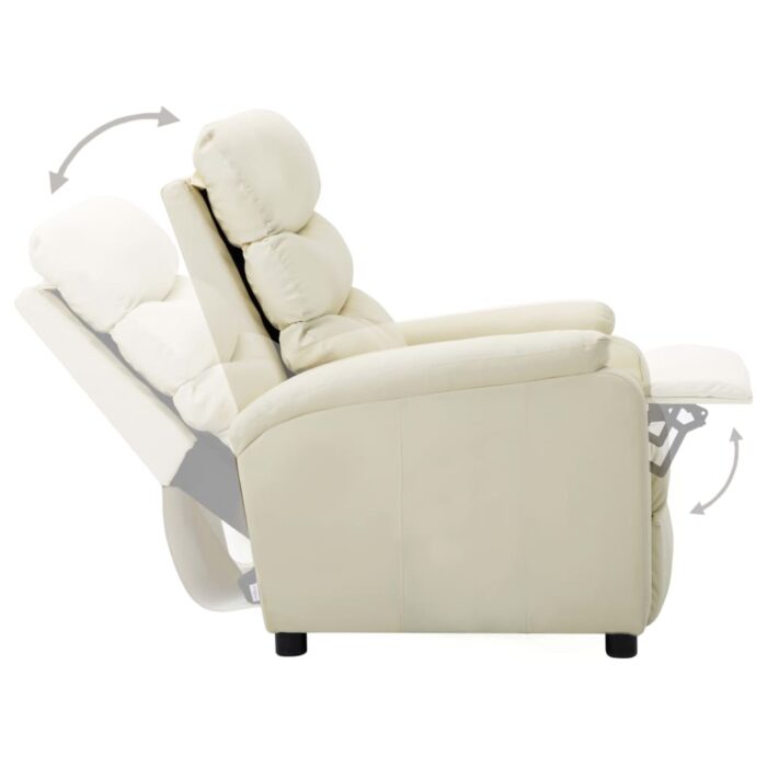 Fauteuil inclinable Crème Similicuir – Image 4