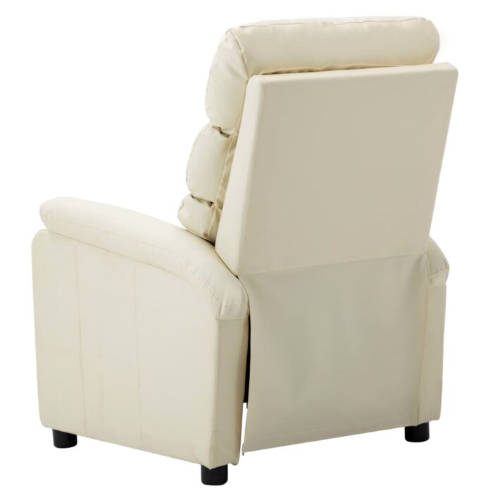 Fauteuil inclinable Crème Similicuir – Image 5
