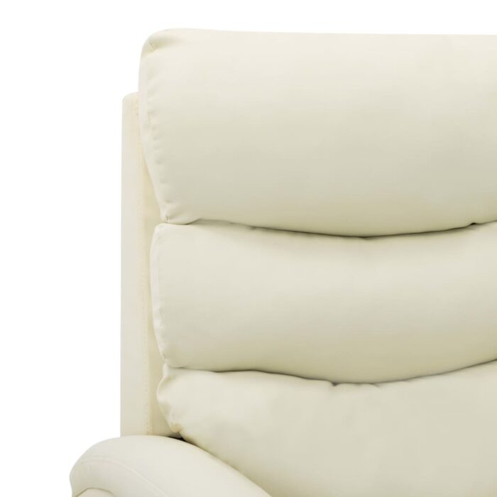 Fauteuil inclinable Crème Similicuir – Image 6