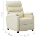 Fauteuil inclinable Crème Similicuir – Image 7
