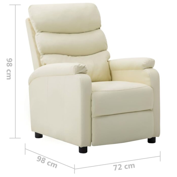 Fauteuil inclinable Crème Similicuir – Image 7