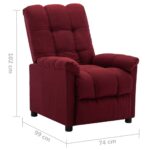 Fauteuil inclinable Rouge bordeaux Tissu – Image 6