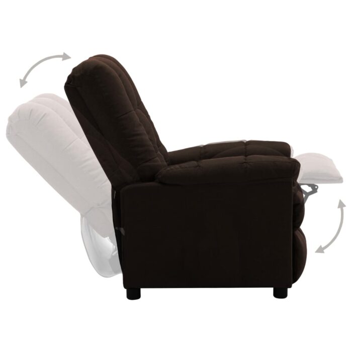 Fauteuil inclinable Marron foncé Tissu – Image 3