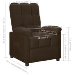 Fauteuil inclinable Marron foncé Tissu – Image 7