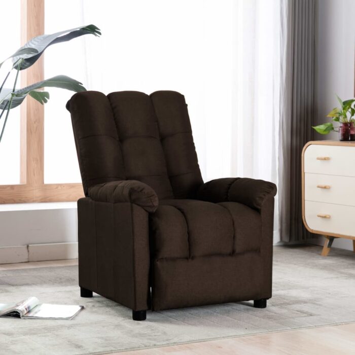 Fauteuil inclinable Marron foncé Tissu – Image 1