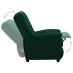 Fauteuil inclinable Vert foncé Tissu – Image 3
