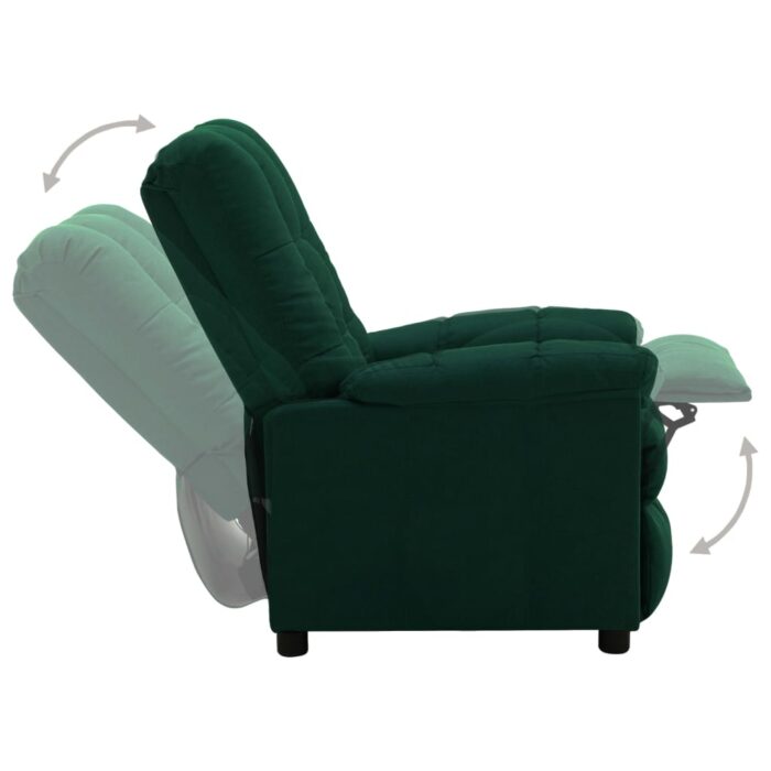 Fauteuil inclinable Vert foncé Tissu – Image 3