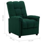 Fauteuil inclinable Vert foncé Tissu – Image 6