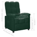 Fauteuil inclinable Vert foncé Tissu – Image 7